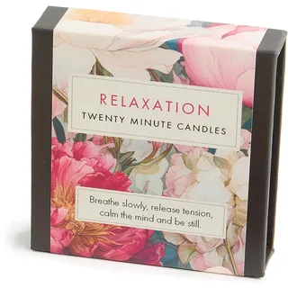 Signature Collection – Relaxation (Blumen) – 12 Kerzen für zwanzig Minuten mit Keramikständer