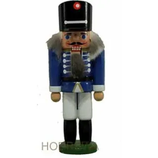 Miniatur - Nussknacker Husar blau 14cm NEU Nußknacker Holz Figur Erzgebirge