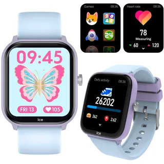 ICE-Watch Ice smart junior 3.0 BT 44 mm Kunststoffgehäuse lila Silikonarmband blau M