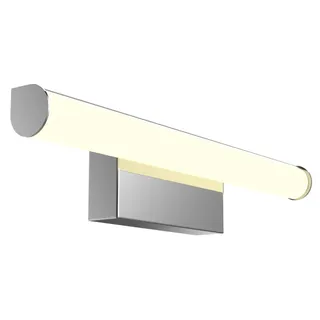 kalb | Kalb LED Spiegelleuchte 300mm Rund 230V Chrom Modern Energiesparend Warmweiß - Silber