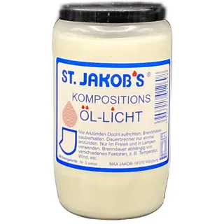 St. Jakobs Grabkerzen Nr. 3, Grabkerze, Grablicht, Weiss und rot, Friedhofslicht, Öllichter Nr, 3, Öl-Lichter, Grablampe, Grableuchte, Grabgestaltung, Lange Brenndauer (120, Weiss)