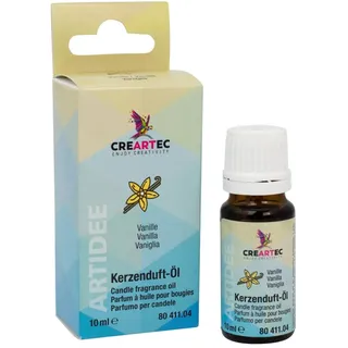 CREARTEC Kerzenduftöle Vanille - Parfümöl zur Herstellung von individuell duftenden Kerzen - angenehme natürliche Duftnote - sehr ergiebig - für alle Wachse geeignet - 10ml - Made in Germany