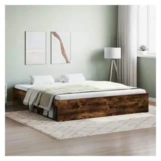 vidaXL Bettgestell Räuchereiche 180x200 cm - Braun
