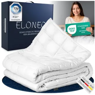 eloneo Gewichtsdecke 9kg – Oeko-Tex zertifizierte Baumwolle, Entspannungs- & Anti-Stress-Decke 1 St Decke