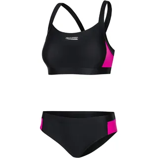 Aqua Speed Damen Sport Bikini Set | Zweiteiler | Beachwear Swimwear | Zweiteiliger Badeanzug für Frauen | Schwimmbikini | Pool | Strand | Beachvolleyball | Schwarz-Rosa, Gr. 40 | Naomi