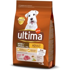 Ultima Futter für kleine Hunde (klein <10 kg) (1-8 Jahre Erwachsene) Erwachsene mit Rindfleisch - 3 kg