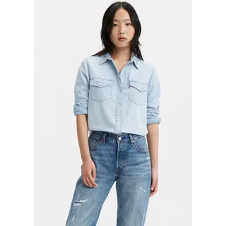 Levi's® Jeansbluse »ICONIC WESTERN«, mit Strass- und Glitzerapplikationen auf dem Kragen, blau