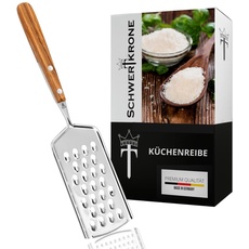 Schwertkrone Küchenreibe Käsereibe Gemüsereibe fein/grob Olivenholz/Edelstahl Gemüsehobel (grob)