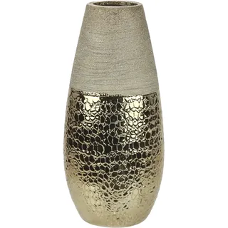 I.GE.A. Dekovase »Blumenvase« Dekovase Zylindervase silber weiß glänzend Blumenvase Modern Tischvase, braun