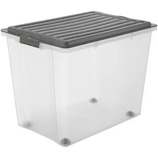 Rotho Stapelbox Compact A3 39,5 x 43,5 cm 1-tlg. Transparent/Grau