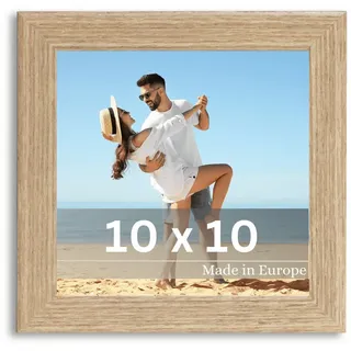 Victor Bilderrahmen Klee 10x10 cm in Beige - moderner schlichter Fotorahmen Quadratisch Holz - Bilderrahmen 10x10 Beige