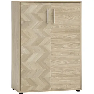 MÖBELPARTNER Arezzo Aktenschrank 80,0 x 38,2 x 113,4 cm Eiche hell Dekor/Fischgräten Dekor