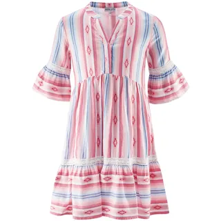 happy girls Tunikakleid mit Volants und aufgesetzter Bordüre, rosa