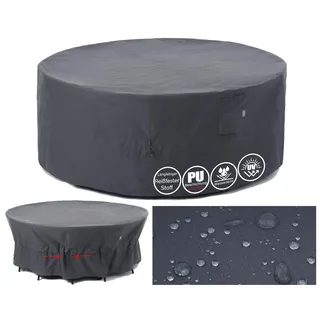F&J Outdoors Große Gartenmöbel Abdeckungen Wasserdicht Rund Ø279x84cm Grau | XXL Schutzhülle für Lounge Set, Gartensofa Set & Möbelset, wasserdicht, winddicht, reißfest, winterfest
