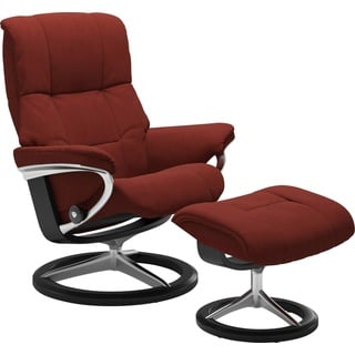 Stressless® Relaxsessel »Mayfair«, (Set, Relaxsessel mit Hocker), mit Hocker, mit Signature Base, Größe S, M & L, Gestell Schwarz, rot