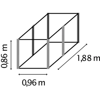 Vitavia Meta 96 x 188 x 86 cm Granitgrau