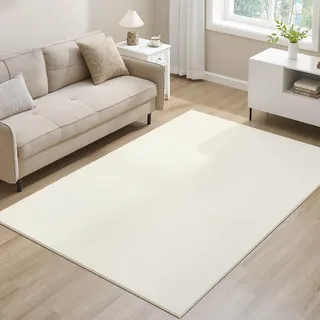 Songmics TAR013WZ02 Wohnzimmerteppich 160 x 230 cm Cremeweiß
