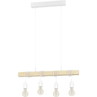 EGLO Townshend 4-flg. 110 cm Holz und Stahl