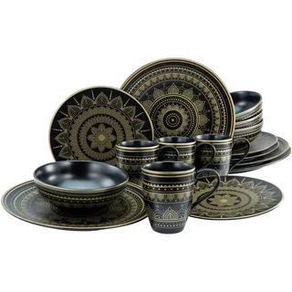CreaTable Mandala Kombiservice 16-tlg. schwarz/orientalisch