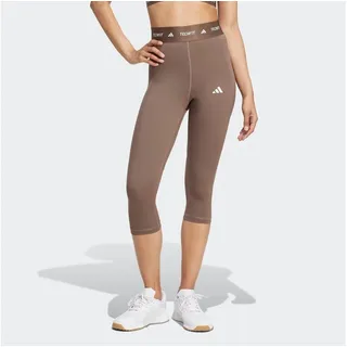adidas Trainingstights ADIDAS PERFORMANCE "TECHFIT CAPRI LEGGINGS", Damen, Gr. M, N-Gr, earth strata, normal, gr., Obermaterial: 73% Polyester, 27% Elasthan, Hosen Trainingstights