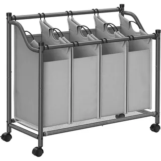 Xxxl Wäschesammler , Grau , Metall, Textil , 140 l , 87.5x81x38.5 cm , Rollen, faltbar, Sortierfunktion , Haushalt & Kleinelektro, Wäschepflege, Wäschekörbe & Wäschetonnen