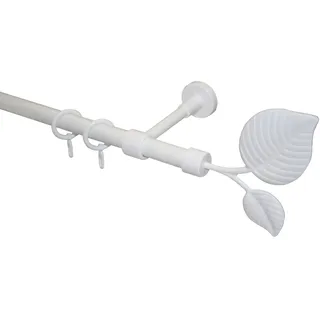 GARESA Vorhangstange Blatt 1-läufig Ø 20 mm 250 cm Weiß