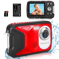 Vmotal Digitalkamera mit SD-Karte, 30 MP/1080P FHD/2.8" Bildschirm/5 Meter unter Wasser/Upgrated GD8026 Mini Wasserdicht Kamera für Kinder/Kinder/Jugendliche/Studenten/Anfänger