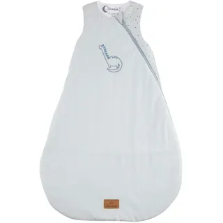 Sterntaler Schlafsack 80 cm Dino Rexi - Kinder und Baby Schlafsack aus gemustertem Polycotton mit feuchtigkeitsregulierendem Futter, wattiert, seitliche Kabelöffnung, TOG 1,5 - graublau