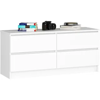 akord furniture factory AKORD K120 Weiß 120 cm 4 Schubladen B120 x H55 x T40 cm - Weiß