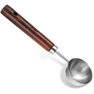 Retro Kaffeelöffel Portionierer Vintage Kaffeemesslöffel | Metall-Esslöffel Mit Holzgriff, Retro-Messlöffel 15 Ml Espressolöffel Mit Walnussgriff Für Küche Tee Zuckerlöffel Silber
