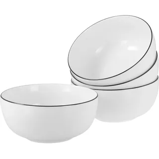 CreaTable Allround Black Line Buddha Bowl 16 cm 4-tlg. Weiß
