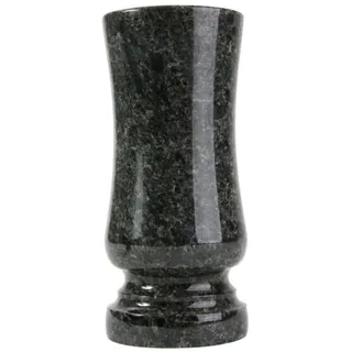 Grab-Vase aus Granit Blue Night mit Abflussloch