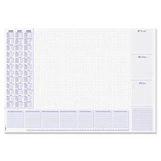 Sigel Schreibtischunterlage Lilac 2026/2027/2028 weiß/lila Papier 59,5 x 41,0 cm, 30 Blatt