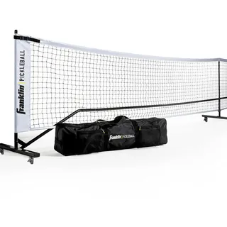 Franklin Sports Pickleball-Netz, tragbares Außenplatz-Netzsystem mit Rädern, offizielle Größe (6,7 m), mit Reisetasche