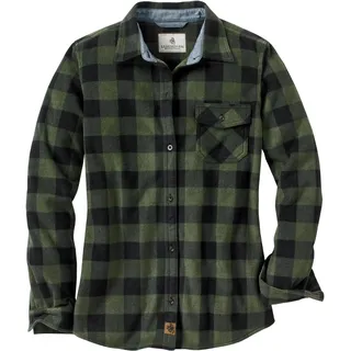 Legendary Whitetails Damen Standard Trail Guide Fleece Button Down Shirt Night Forest Plaid, Größe S