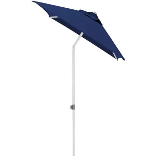 Kettler Sonnenschirm , Blau, Silberfarben , Textil , 150x210 cm , 360° drehbar, höhenverstellbar, lichtecht, Knickgelenk, regenabweisend, rostfrei, stabile Strebegelenke, U-Profil-Streben, UV-beständig, wetterfest, mit Belüftung, geeignet für Balkon , Sonnenschutz, Sonnenschirme