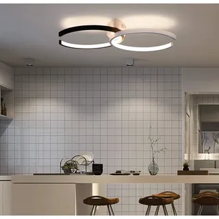 ZMH Deckenleuchten LED Deckenleuchte Deckenlampe 55 cm 37W dimmbar mit Fernbedienung Wohnzimmerlampe Esszimmerlampe Schlafzimmerlampe Badezimmerlampe - Schwarz, Weiß