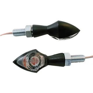 Highsider Ein-LED-Blinker PEN HEAD, klares Glas schwarz