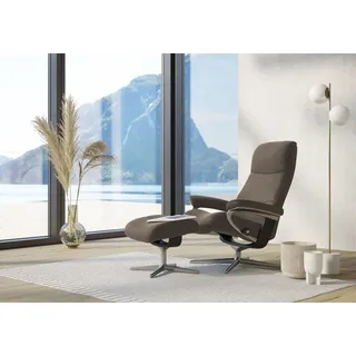 Stressless Relaxsessel View Leder 82 x 109 x 81 cm Braun mit Hocker