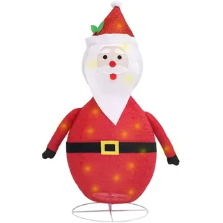 vidaXL Weihnachtsdeko Weihnachtsmann LED Luxus-Stoff 90 cm - Rot