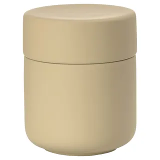 Zone Denmark Ume Keramikdose mit Deckel fürs Bad, Deko Badezimmer, Badezimmer Organizer, Hübsche Dose für Aufbewahrung, aus Keramik, Durchm. 8,3 cm, Höhe 10,3 cm, Warm Sand (Beige)