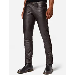 RICANO Lederhose "Lederhose Cow Waxy (geschnürt)" Handgefertigt aus echtem Leder, braun