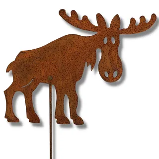 Rostikal Rentier Deko Gartenstecker Rost 53 cm Edelrost Gartendeko Vintage Elch Blumenstecker