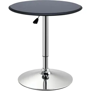 Homcom Bartisch Esstisch Stehtisch Tresentisch, für Wohnzimmer, Esszimmer, Schwarz, Ø63 x 67-93 cm