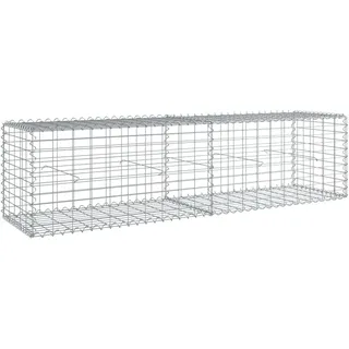 vidaXL Gabione mit Deckel 200x50x50 cm Verzinktes Eisen