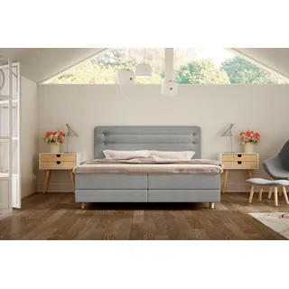 Schlaraffia Boxspringbett »Fidelio«, inkl GELTEX® Next Topper, Holzfuß in Eiche Schlaraffia silver