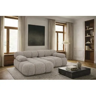 kaiser möbel Eckcouch Bouclé-Stoff 2-Sitzer Beige