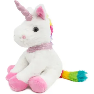 BRUBAKER Plüsch Einhorn 21 cm hoch - Weiß - Stofftier Plüschtier Kuscheltier