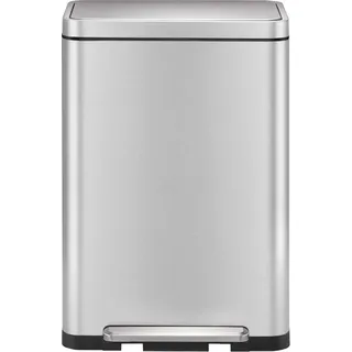 EKO - X-Cube Recycling Treteimer 20+20 Liter - Stainless steel Plastic  - Matt Edelstahl - Silber