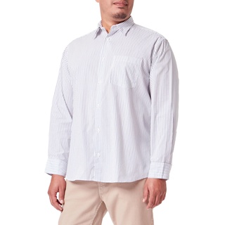 JACK&JONES Men's JORBILL POPLIN Oversized Shirt LS Hemd, White/Stripes:, S